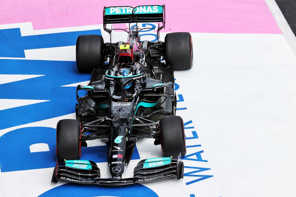 Valtteri Bottas (FIN) Mercedes AMG F1 W12 spun in the second practice session exiting his pit box. 25.06.2021. Formula 1 World Championship, Rd 8, Steiermark Grand Prix, Spielberg