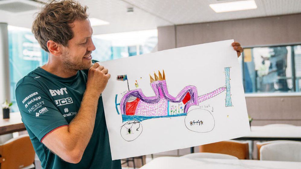 Aston Martin's Sebastian Vettel reveals the design for a bee hotel close to the Red Bull Ring.