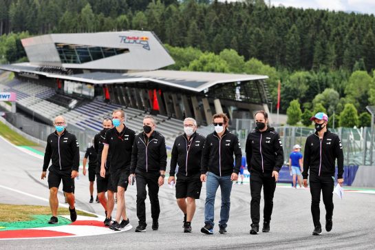 Fernando Alonso (ESP) Alpine F1 Team and Guanyu Zhou (CHN) Alpine F1 Team Test Driver walk the circuit with the team.
01.07.2021. Formula 1 World Championship, Rd 9, Austrian Grand Prix, Spielberg, Austria, Preparation Day.
- www.xpbimages.com, EMail: requests@xpbimages.com © Copyright: Moy / XPB Images