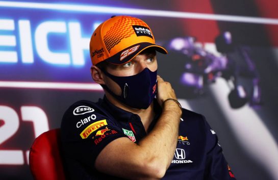 Max Verstappen (NLD) Red Bull Racing in the FIA Press Conference.
01.07.2021. Formula 1 World Championship, Rd 9, Austrian Grand Prix, Spielberg, Austria, Preparation Day.
- www.xpbimages.com, EMail: requests@xpbimages.com © Copyright: FIA Pool Image for Editorial Use Only
