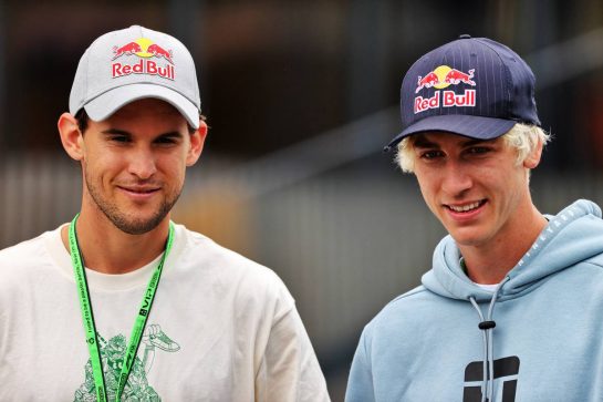 Dominic Thiem (AUT) Tennis Player (Left).
04.07.2021. Formula 1 World Championship, Rd 9, Austrian Grand Prix, Spielberg, Austria, Race Day.
- www.xpbimages.com, EMail: requests@xpbimages.com © Copyright: Moy / XPB Images
