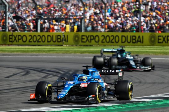 Fernando Alonso (ESP) Alpine F1 Team A521.
18.07.2021. Formula 1 World Championship, Rd 10, British Grand Prix, Silverstone, England, Race Day.
 - www.xpbimages.com, EMail: requests@xpbimages.com &copy; Copyright: Davenport / XPB Images
