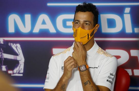 Daniel Ricciardo (AUS) McLaren in the FIA Press Conference.
29.07.2021. Formula 1 World Championship, Rd 11, Hungarian Grand Prix, Budapest, Hungary, Preparation Day.
- www.xpbimages.com, EMail: requests@xpbimages.com © Copyright: FIA Pool Image for Editorial Use Only