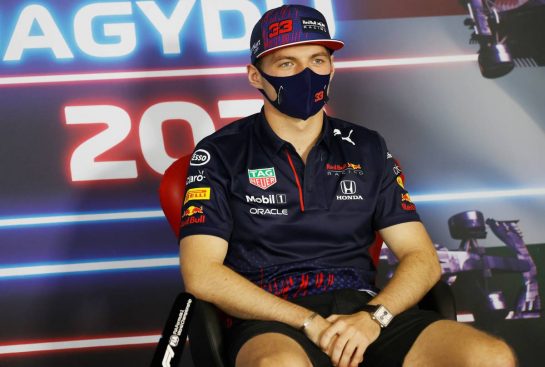 Max Verstappen (NLD) Red Bull Racing in the FIA Press Conference.
29.07.2021. Formula 1 World Championship, Rd 11, Hungarian Grand Prix, Budapest, Hungary, Preparation Day.
- www.xpbimages.com, EMail: requests@xpbimages.com © Copyright: FIA Pool Image for Editorial Use Only