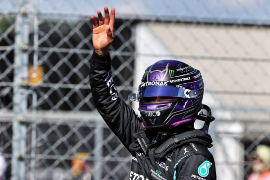 Lewis Hamilton (GBR) Mercedes AMG F1 celebrates his pole position in qualifying parc ferme.
31.07.2021. Formula 1 World Championship, Rd 11, Hungarian Grand Prix, Budapest, Hungary, Qualifying Day.
- www.xpbimages.com, EMail: requests@xpbimages.com &copy; Copyright: Batchelor / XPB Images