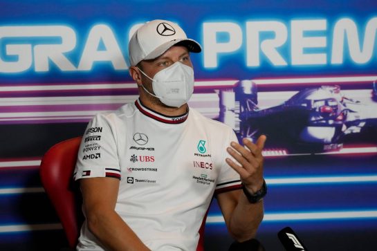 Valtteri Bottas (FIN) Mercedes AMG F1 in the FIA Press Conference.
09.09.2021. Formula 1 World Championship, Rd 14, Italian Grand Prix, Monza, Italy, Preparation Day.
- www.xpbimages.com, EMail: requests@xpbimages.com © Copyright: FIA Pool Image for Editorial Use Only