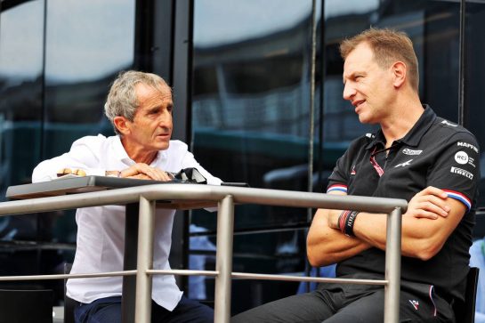 (L to R): Alain Prost (FRA) Alpine F1 Team Non-Executive Director with Laurent Rossi (FRA) Alpine Chief Executive Officer.
10.09.2021. Formula 1 World Championship, Rd 14, Italian Grand Prix, Monza, Italy, Qualifying Day.
- www.xpbimages.com, EMail: requests@xpbimages.com &copy; Copyright: Moy / XPB Images