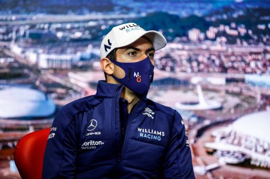 Nicholas Latifi (CDN) Williams Racing in the FIA Press Conference.
23.09.2021. Formula 1 World Championship, Rd 15, Russian Grand Prix, Sochi Autodrom, Sochi, Russia, Preparation Day.
- www.xpbimages.com, EMail: requests@xpbimages.com &copy; Copyright: FIA Pool Image for Editorial Use Only
