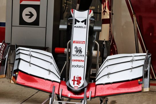 Alfa Romeo Racing C41 front wing.
23.09.2021. Formula 1 World Championship, Rd 15, Russian Grand Prix, Sochi Autodrom, Sochi, Russia, Preparation Day.
- www.xpbimages.com, EMail: requests@xpbimages.com &copy; Copyright: Moy / XPB Images