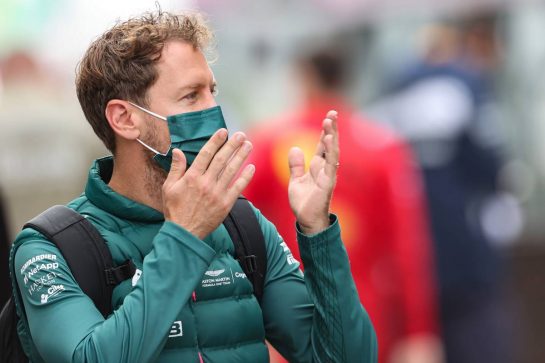 Sebastian Vettel (GER) Aston Martin F1 Team.
24.09.2021. Formula 1 World Championship, Rd 15, Russian Grand Prix, Sochi Autodrom, Sochi, Russia, Practice Day.
- www.xpbimages.com, EMail: requests@xpbimages.com &copy; Copyright: Charniaux / XPB Images