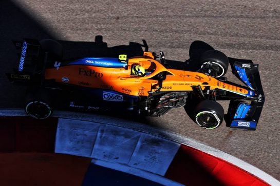Lando Norris (GBR) McLaren MCL35M.
24.09.2021. Formula 1 World Championship, Rd 15, Russian Grand Prix, Sochi Autodrom, Sochi, Russia, Practice Day.
- www.xpbimages.com, EMail: requests@xpbimages.com &copy; Copyright: Batchelor / XPB Images