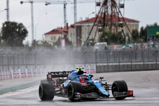 Esteban Ocon (FRA) Alpine F1 Team A521.
25.09.2021. Formula 1 World Championship, Rd 15, Russian Grand Prix, Sochi Autodrom, Sochi, Russia, Qualifying Day.
- www.xpbimages.com, EMail: requests@xpbimages.com © Copyright: Batchelor / XPB Images