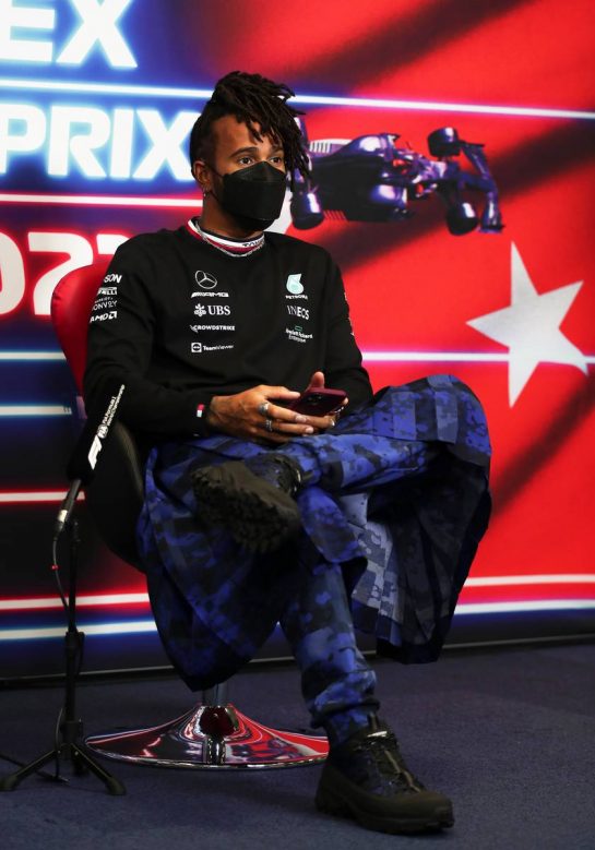 Lewis Hamilton (GBR) Mercedes AMG F1 in the FIA Press Conference.
07.10.2021. Formula 1 World Championship, Rd 16, Turkish Grand Prix, Istanbul, Turkey, Preparation Day.
- www.xpbimages.com, EMail: requests@xpbimages.com © Copyright: FIA Pool Image for Editorial Use Only