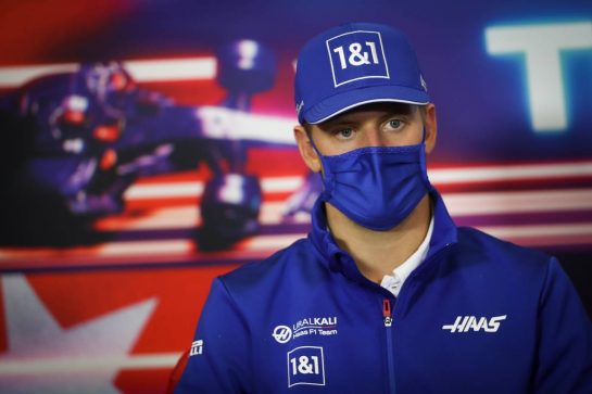 Mick Schumacher (GER) Haas F1 Team in the FIA Press Conference.
07.10.2021. Formula 1 World Championship, Rd 16, Turkish Grand Prix, Istanbul, Turkey, Preparation Day.
- www.xpbimages.com, EMail: requests@xpbimages.com © Copyright: FIA Pool Image for Editorial Use Only