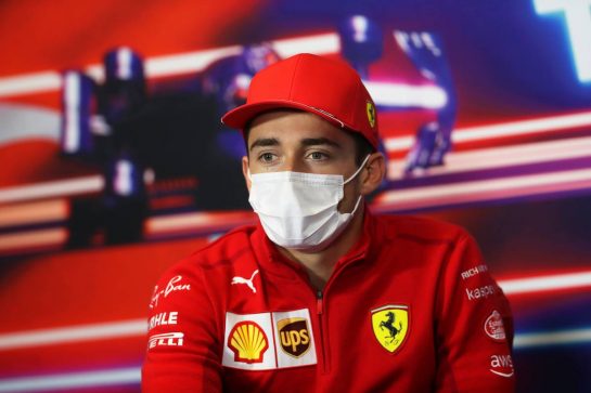 Charles Leclerc (MON) Ferrari in the FIA Press Conference.
07.10.2021. Formula 1 World Championship, Rd 16, Turkish Grand Prix, Istanbul, Turkey, Preparation Day.
- www.xpbimages.com, EMail: requests@xpbimages.com © Copyright: FIA Pool Image for Editorial Use Only