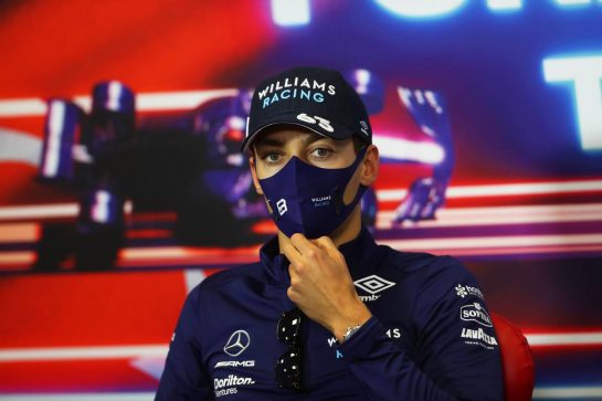 George Russell (GBR) Williams Racing in the FIA Press Conference.
07.10.2021. Formula 1 World Championship, Rd 16, Turkish Grand Prix, Istanbul, Turkey, Preparation Day.
- www.xpbimages.com, EMail: requests@xpbimages.com © Copyright: FIA Pool Image for Editorial Use Only