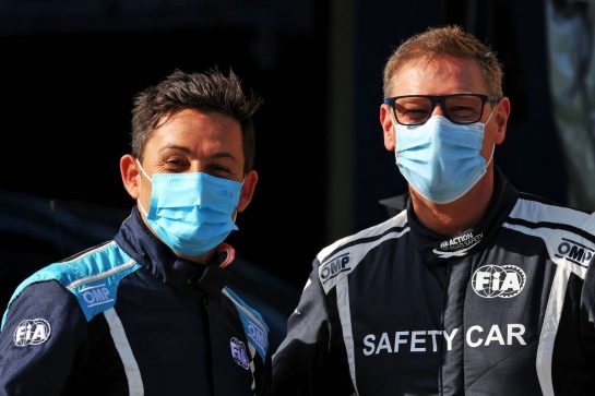 (L to R): Bruno Correia (POR) FIA Medical Car Driver with Bernd Maylander (GER) FIA Safety Car Driver.
07.10.2021. Formula 1 World Championship, Rd 16, Turkish Grand Prix, Istanbul, Turkey, Preparation Day.
- www.xpbimages.com, EMail: requests@xpbimages.com © Copyright: Moy / XPB Images