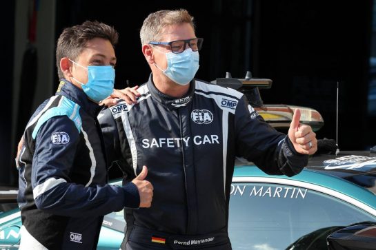 (L to R): Bruno Correia (POR) FIA Medical Car Driver with Bernd Maylander (GER) FIA Safety Car Driver.
07.10.2021. Formula 1 World Championship, Rd 16, Turkish Grand Prix, Istanbul, Turkey, Preparation Day.
- www.xpbimages.com, EMail: requests@xpbimages.com © Copyright: Batchelor / XPB Images