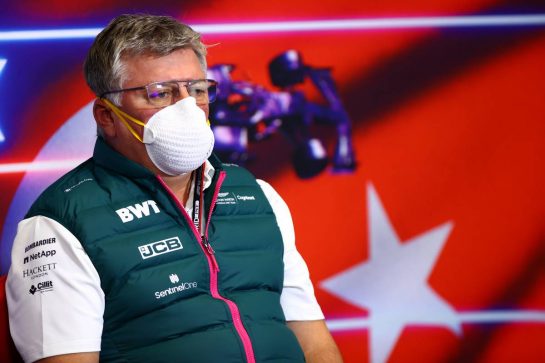 Otmar Szafnauer (USA) Aston Martin F1 Team Principal and CEO in the FIA Press Conference.
08.10.2021 Formula 1 World Championship, Rd 16, Turkish Grand Prix, Istanbul, Turkey, Practice Day.
- www.xpbimages.com, EMail: requests@xpbimages.com &copy; Copyright: FIA Pool Image for Editorial Use Only