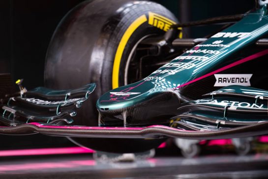 Aston Martin F1 Team AMR21 front wing.
21.10.2021. Formula 1 World Championship, Rd 17, United States Grand Prix, Austin, Texas, USA, Preparation Day.
- www.xpbimages.com, EMail: requests@xpbimages.com © Copyright: Price / XPB Images