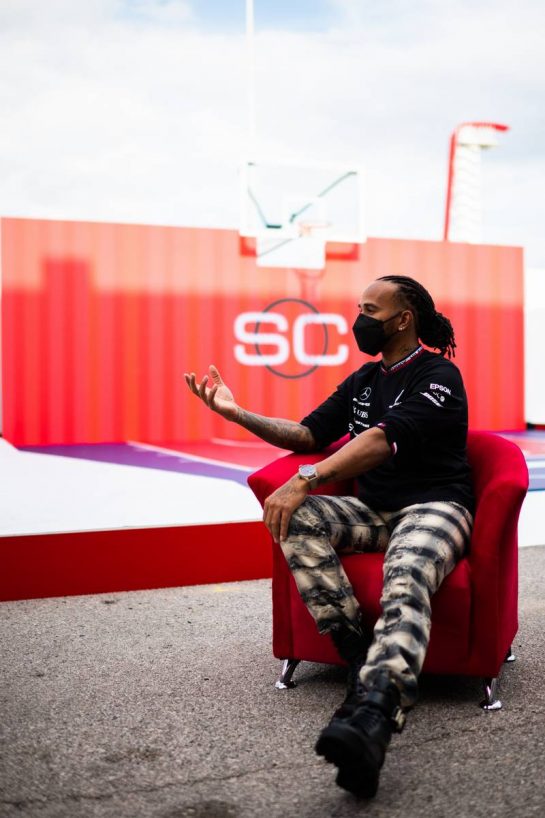 Lewis Hamilton (GBR) Mercedes AMG F1.
21.10.2021. Formula 1 World Championship, Rd 17, United States Grand Prix, Austin, Texas, USA, Preparation Day.
- www.xpbimages.com, EMail: requests@xpbimages.com © Copyright: Price / XPB Images