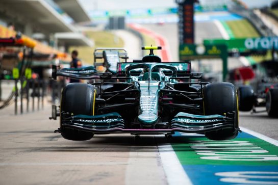 Aston Martin F1 Team AMR21 of Sebastian Vettel (GER) Aston Martin F1 Team.
21.10.2021. Formula 1 World Championship, Rd 17, United States Grand Prix, Austin, Texas, USA, Preparation Day.
- www.xpbimages.com, EMail: requests@xpbimages.com © Copyright: Price / XPB Images
