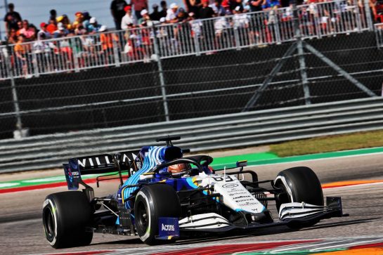 George Russell (GBR) Williams Racing FW43B.
24.10.2021. Formula 1 World Championship, Rd 17, United States Grand Prix, Austin, Texas, USA, Race Day.
- www.xpbimages.com, EMail: requests@xpbimages.com &copy; Copyright: Batchelor / XPB Images