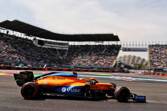 Lando Norris (GBR) McLaren MCL35M.
05.11.2021. Formula 1 World Championship, Rd 18, Mexican Grand Prix, Mexico City, Mexico, Practice Day.
- www.xpbimages.com, EMail: requests@xpbimages.com &copy; Copyright: Batchelor / XPB Images
