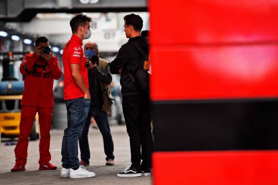 (L to R): Charles Leclerc (MON) Ferrari with Lando Norris (GBR) McLaren.
11.11.2021. Formula 1 World Championship, Rd 19, Brazilian Grand Prix, Sao Paulo, Brazil, Preparation Day.
- www.xpbimages.com, EMail: requests@xpbimages.com &copy; Copyright: Carezzevoli / XPB Images