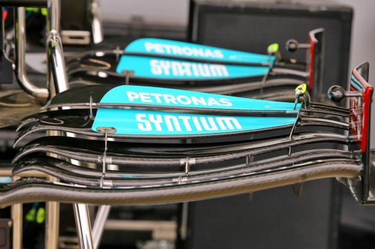 Mercedes AMG F1 W12 front wing detail.
11.11.2021. Formula 1 World Championship, Rd 19, Brazilian Grand Prix, Sao Paulo, Brazil, Preparation Day.
- www.xpbimages.com, EMail: requests@xpbimages.com &copy; Copyright: XPB Images