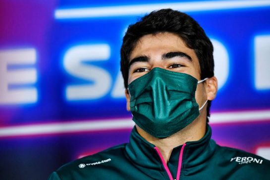 Lance Stroll (CDN) Aston Martin F1 Team in the FIA Press Conference.
11.11.2021. Formula 1 World Championship, Rd 19, Brazilian Grand Prix, Sao Paulo, Brazil, Preparation Day.
- www.xpbimages.com, EMail: requests@xpbimages.com &copy; Copyright: Carezzevoli / XPB Images