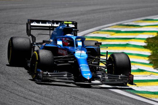 Esteban Ocon (FRA) Alpine F1 Team A521.
13.11.2021. Formula 1 World Championship, Rd 19, Brazilian Grand Prix, Sao Paulo, Brazil, Sprint Race Day.
- www.xpbimages.com, EMail: requests@xpbimages.com © Copyright: Carezzevoli / XPB Images