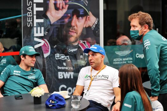 Lance Stroll (CDN) Aston Martin F1 Team (Left) and Sebastian Vettel (GER) Aston Martin F1 Team (Right).
14.11.2021. Formula 1 World Championship, Rd 19, Brazilian Grand Prix, Sao Paulo, Brazil, Race Day.
- www.xpbimages.com, EMail: requests@xpbimages.com &copy; Copyright: Batchelor / XPB Images
