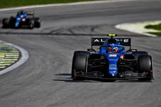 Esteban Ocon (FRA) Alpine F1 Team A521.
14.11.2021. Formula 1 World Championship, Rd 19, Brazilian Grand Prix, Sao Paulo, Brazil, Race Day.
- www.xpbimages.com, EMail: requests@xpbimages.com &copy; Copyright: Carezzevoli / XPB Images