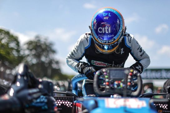Fernando Alonso (ESP) Alpine F1 Team A521 on the grid.
14.11.2021. Formula 1 World Championship, Rd 19, Brazilian Grand Prix, Sao Paulo, Brazil, Race Day.
- www.xpbimages.com, EMail: requests@xpbimages.com &copy; Copyright: Charniaux / XPB Images