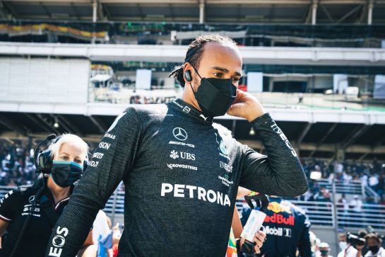 Lewis Hamilton (GBR) Mercedes AMG F1 on the grid.
14.11.2021. Formula 1 World Championship, Rd 19, Brazilian Grand Prix, Sao Paulo, Brazil, Race Day.
- www.xpbimages.com, EMail: requests@xpbimages.com &copy; Copyright: Batchelor / XPB Images