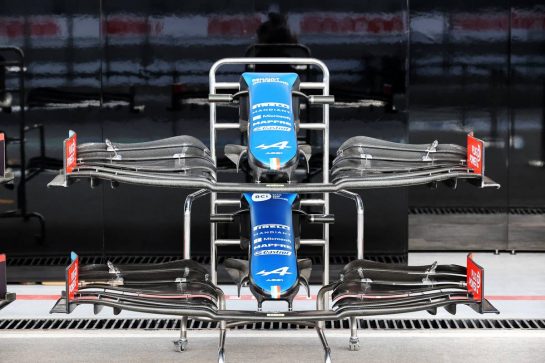 Alpine F1 Team A521 front wings.
18.11.2021. Formula 1 World Championship, Rd 20, Qatar Grand Prix, Doha, Qatar, Preparation Day.
- www.xpbimages.com, EMail: requests@xpbimages.com © Copyright: Batchelor / XPB Images