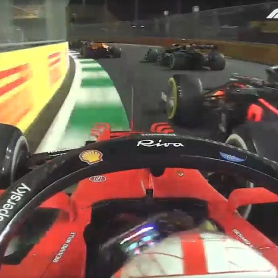 Leclerc ‘lucky’ to survive early run-in with Perez