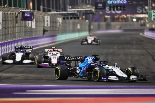 George Russell (GBR) Williams Racing FW43B.
05.12.2021. Formula 1 World Championship, Rd 21, Saudi Arabian Grand Prix, Jeddah, Saudi Arabia, Race Day.
- www.xpbimages.com, EMail: requests@xpbimages.com &copy; Copyright: Charniaux / XPB Images