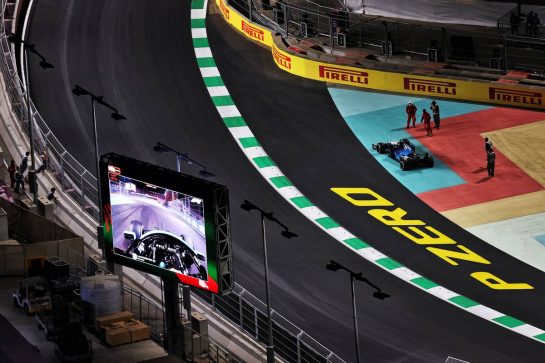 George Russell (GBR) Williams Racing FW43B retired from the race.
05.12.2021. Formula 1 World Championship, Rd 21, Saudi Arabian Grand Prix, Jeddah, Saudi Arabia, Race Day.
- www.xpbimages.com, EMail: requests@xpbimages.com &copy; Copyright: Moy / XPB Images