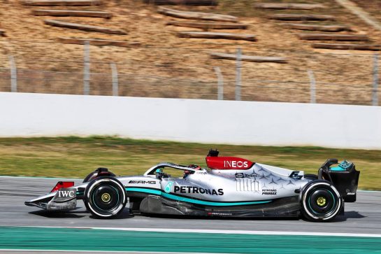 George Russell (GBR) Mercedes AMG F1 W13.
24.02.2022. Formula One Testing, Day Two, Barcelona, Spain. Thursday.
- www.xpbimages.com, EMail: requests@xpbimages.com &copy; Copyright: Moy / XPB Images