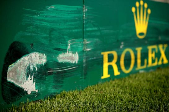 Circuit atmosphere - worn Rolex branding trackside.
06.04.2022. Formula 1 World Championship, Rd 3, Australian Grand Prix, Albert Park, Melbourne, Australia, Preparation Day.
- www.xpbimages.com, EMail: requests@xpbimages.com © Copyright: Coates / XPB Images