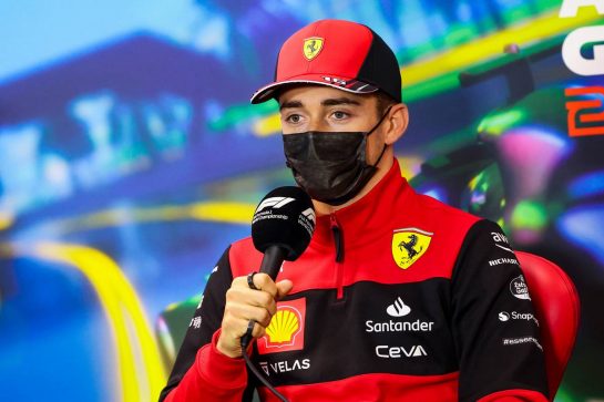 Charles Leclerc (MON) Ferrari in the FIA Press Conference.
08.04.2022. Formula 1 World Championship, Rd 3, Australian Grand Prix, Albert Park, Melbourne, Australia, Practice Day.
- www.xpbimages.com, EMail: requests@xpbimages.com © Copyright: XPB Images