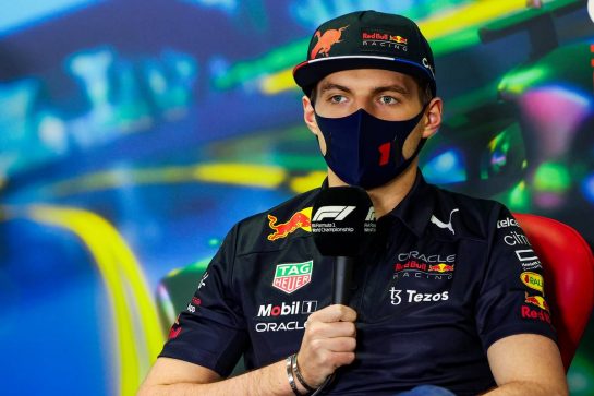 Max Verstappen (NLD) Red Bull Racing in the FIA Press Conference.
08.04.2022. Formula 1 World Championship, Rd 3, Australian Grand Prix, Albert Park, Melbourne, Australia, Practice Day.
- www.xpbimages.com, EMail: requests@xpbimages.com © Copyright: XPB Images