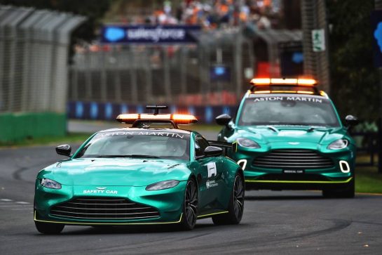Aston Martin FIA Safety Car and Aston Martin FIA Medical Car.
09.04.2022. Formula 1 World Championship, Rd 3, Australian Grand Prix, Albert Park, Melbourne, Australia, Qualifying Day.
- www.xpbimages.com, EMail: requests@xpbimages.com © Copyright: Batchelor / XPB Images