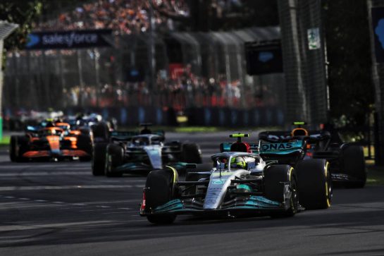 Lewis Hamilton (GBR) Mercedes AMG F1 W13.
10.04.2022. Formula 1 World Championship, Rd 3, Australian Grand Prix, Albert Park, Melbourne, Australia, Race Day.
- www.xpbimages.com, EMail: requests@xpbimages.com © Copyright: Coates / XPB Images