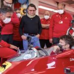 Leclerc saddles Villeneuve’s Ferrari 312 T4 at Fiorano