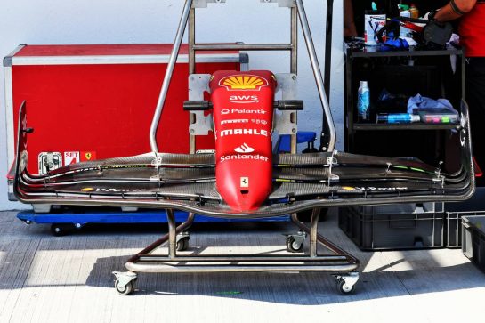 Ferrari front wing.
05.05.2022. Formula 1 World Championship, Rd 5, Miami Grand Prix, Miami, Florida, USA, Preparation Day.
- www.xpbimages.com, EMail: requests@xpbimages.com &copy; Copyright: Batchelor / XPB Images