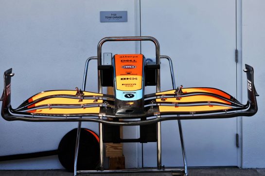 McLaren MCL36 front wing.
05.05.2022. Formula 1 World Championship, Rd 5, Miami Grand Prix, Miami, Florida, USA, Preparation Day.
- www.xpbimages.com, EMail: requests@xpbimages.com &copy; Copyright: Batchelor / XPB Images