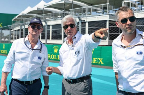 Gary Connely (AUS) FIA Steward and CAMS (Left) and Danny Sullivan (USA) FIA Steward (Centre).
05.05.2022. Formula 1 World Championship, Rd 5, Miami Grand Prix, Miami, Florida, USA, Preparation Day.
- www.xpbimages.com, EMail: requests@xpbimages.com &copy; Copyright: Bearne / XPB Images